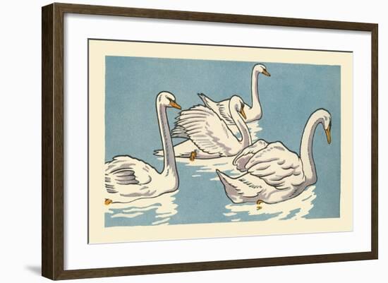 Swans Swim-Hauman-Framed Art Print