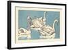 Swans Swim-Hauman-Framed Art Print