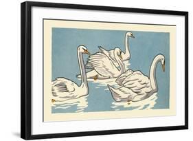 Swans Swim-Hauman-Framed Art Print