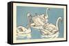 Swans Swim-Hauman-Framed Stretched Canvas