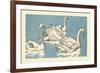 Swans Swim-Hauman-Framed Art Print