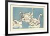 Swans Swim-Hauman-Framed Art Print