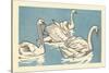 Swans Swim-Hauman-Stretched Canvas