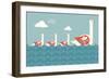 Swans Vector/Illustration-lyeyee-Framed Art Print