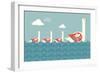 Swans Vector/Illustration-lyeyee-Framed Art Print