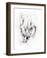 Swans-Alexis Marcou-Framed Art Print