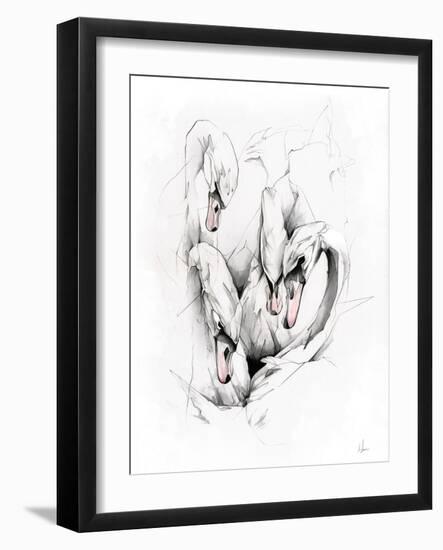 Swans-Alexis Marcou-Framed Art Print