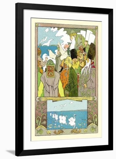 Swans-Ivan Bilibin-Framed Art Print