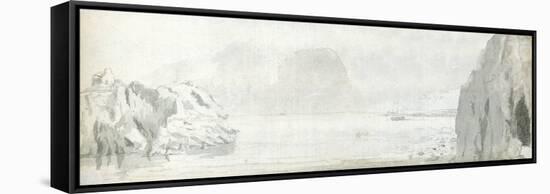 Swansea, C.1678 (W/C & Brown Ink on Paper)-Francis Place-Framed Stretched Canvas