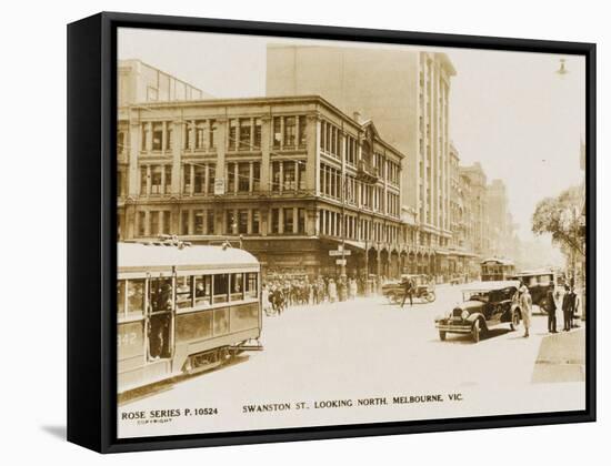 Swanston Street (Looking North) in Melbourne, Victoria, Australia-null-Framed Stretched Canvas