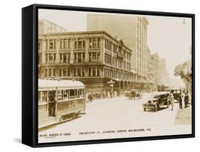 Swanston Street (Looking North) in Melbourne, Victoria, Australia-null-Framed Stretched Canvas