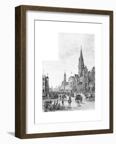 Swanston Street Looking North, Melbourne, Victoria, Australia, 1886-Johnson-Framed Giclee Print