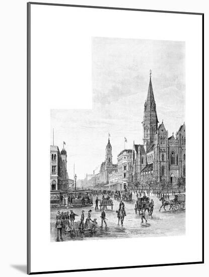 Swanston Street Looking North, Melbourne, Victoria, Australia, 1886-Johnson-Mounted Giclee Print