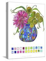 Swatch Blue Vase From Journal-Lisa Katharina-Stretched Canvas