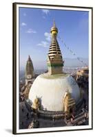 Swayambhunath Buddhist Stupa or Monkey Temple, Kathmandu, Nepal-Peter Adams-Framed Premium Photographic Print