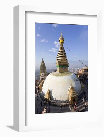 Swayambhunath Buddhist Stupa or Monkey Temple, Kathmandu, Nepal-Peter Adams-Framed Photographic Print