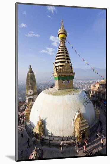 Swayambhunath Buddhist Stupa or Monkey Temple, Kathmandu, Nepal-Peter Adams-Mounted Photographic Print