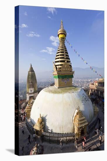 Swayambhunath Buddhist Stupa or Monkey Temple, Kathmandu, Nepal-Peter Adams-Stretched Canvas