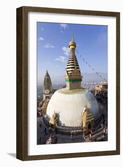 Swayambhunath Buddhist Stupa or Monkey Temple, Kathmandu, Nepal-Peter Adams-Framed Photographic Print