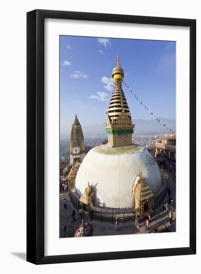 Swayambhunath Buddhist Stupa or Monkey Temple, Kathmandu, Nepal-Peter Adams-Framed Photographic Print