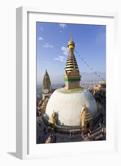 Swayambhunath Buddhist Stupa or Monkey Temple, Kathmandu, Nepal-Peter Adams-Framed Photographic Print