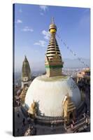 Swayambhunath Buddhist Stupa or Monkey Temple, Kathmandu, Nepal-Peter Adams-Stretched Canvas