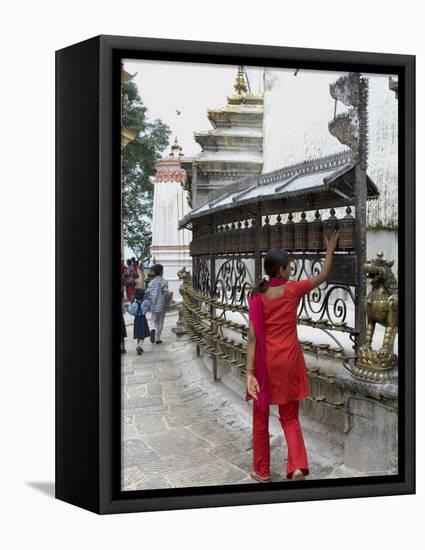 Swayambhunath (Monkey Temple), Kathmandu, Nepal-Ethel Davies-Framed Stretched Canvas