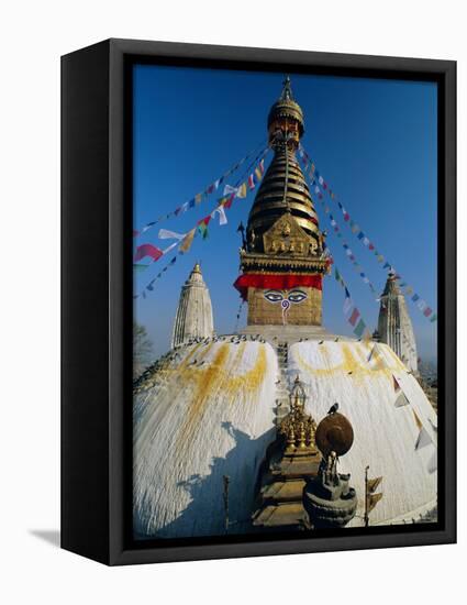 Swayambhunath Stupa (Monkey Temple), Kathmandu, Nepal, Asia-Gavin Hellier-Framed Stretched Canvas