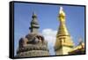 Swayambhunath Stupa, UNESCO World Heritage Site, Kathmandu, Nepal, Asia-Ian Trower-Framed Stretched Canvas