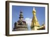 Swayambhunath Stupa, UNESCO World Heritage Site, Kathmandu, Nepal, Asia-Ian Trower-Framed Photographic Print