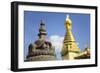 Swayambhunath Stupa, UNESCO World Heritage Site, Kathmandu, Nepal, Asia-Ian Trower-Framed Photographic Print