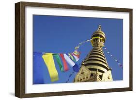 Swayambhunath Stupa, UNESCO World Heritage Site, Kathmandu, Nepal, Asia-Ian Trower-Framed Photographic Print