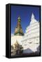 Swayambhunath Stupa, UNESCO World Heritage Site, Kathmandu, Nepal, Asia-Ian Trower-Framed Stretched Canvas