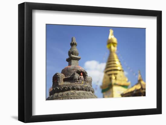 Swayambhunath Stupa, UNESCO World Heritage Site, Kathmandu, Nepal, Asia-Ian Trower-Framed Photographic Print