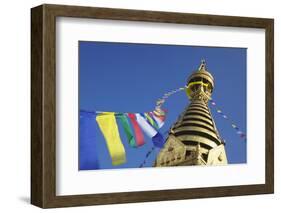 Swayambhunath Stupa, UNESCO World Heritage Site, Kathmandu, Nepal, Asia-Ian Trower-Framed Photographic Print