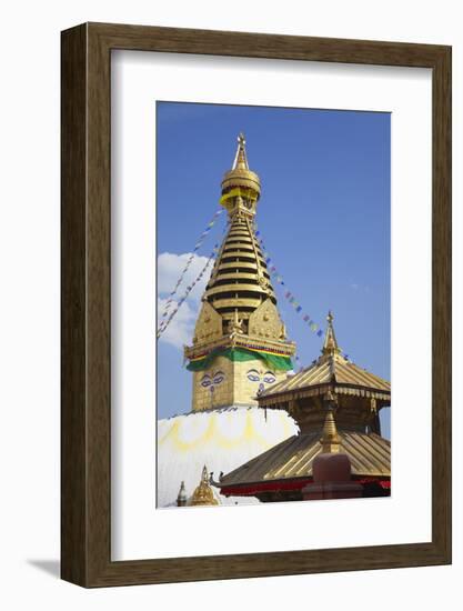 Swayambhunath Stupa, UNESCO World Heritage Site, Kathmandu, Nepal, Asia-Ian Trower-Framed Photographic Print