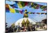 Swayambunath or Monkey Temple, Central Stupa and Buddha eyes, UNESCO World Heritage Site, Kathmandu-G&M Therin-Weise-Mounted Photographic Print