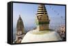 Swayambunath Stupa or Monkey Temple, Kathmandu, Nepal-Peter Adams-Framed Stretched Canvas