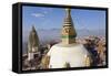 Swayamhunath Buddhist Stupa or Monkey Temple, Kathmandu, Nepal-Peter Adams-Framed Stretched Canvas