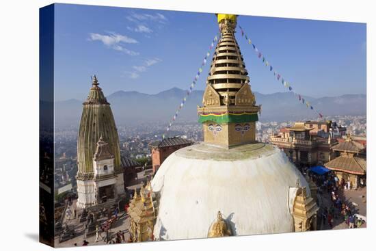 Swayamhunath Buddhist Stupa or Monkey Temple, Kathmandu, Nepal-Peter Adams-Stretched Canvas