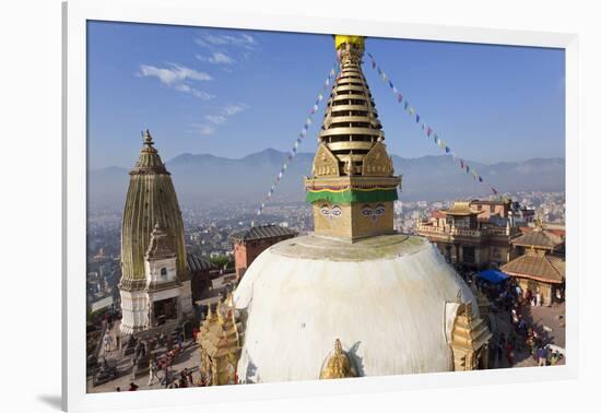 Swayamhunath Buddhist Stupa or Monkey Temple, Kathmandu, Nepal-Peter Adams-Framed Photographic Print