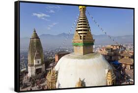 Swayamhunath Buddhist Stupa or Monkey Temple, Kathmandu, Nepal-Peter Adams-Framed Stretched Canvas