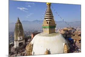 Swayamhunath Buddhist Stupa or Monkey Temple, Kathmandu, Nepal-Peter Adams-Mounted Premium Photographic Print