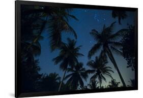 Swaying palm fronds and stars at Palomino on the Carribean coast of Colombia, South America-Alex Treadway-Framed Photographic Print