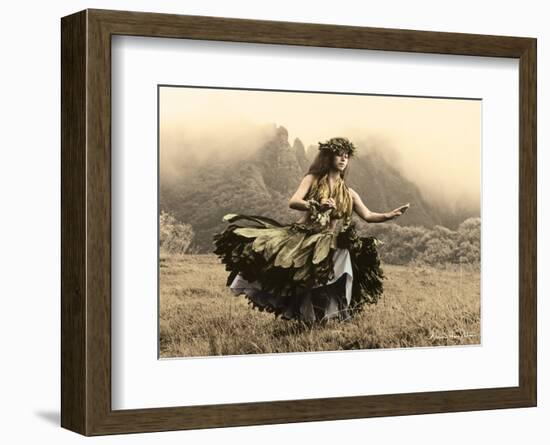 Swaying Skirt, Hawaiian Hula Dancer-Alan Houghton-Framed Art Print