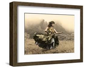 Swaying Skirt, Hawaiian Hula Dancer-Alan Houghton-Framed Art Print