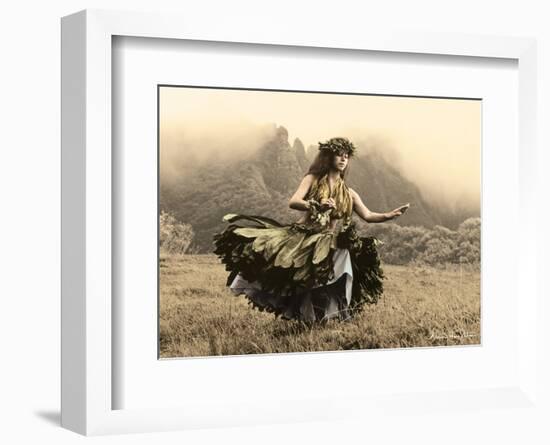 Swaying Skirt, Hawaiian Hula Dancer-Alan Houghton-Framed Art Print