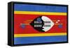 Swaziland Flag Design with Wood Patterning - Flags of the World Series-Philippe Hugonnard-Framed Stretched Canvas