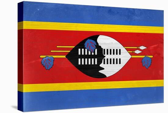 Swaziland Flag Design with Wood Patterning - Flags of the World Series-Philippe Hugonnard-Stretched Canvas