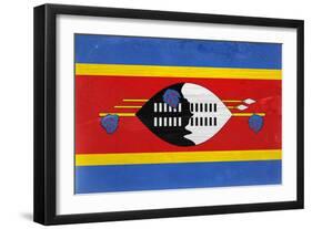 Swaziland Flag Design with Wood Patterning - Flags of the World Series-Philippe Hugonnard-Framed Art Print